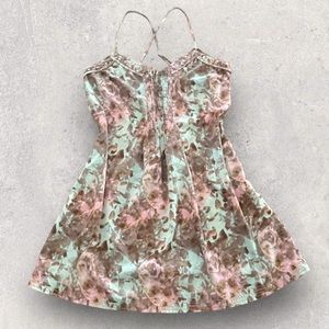 Urban Outfitters Ecote Pink Blue Sweet Heart Neckline A-Line Dress Large